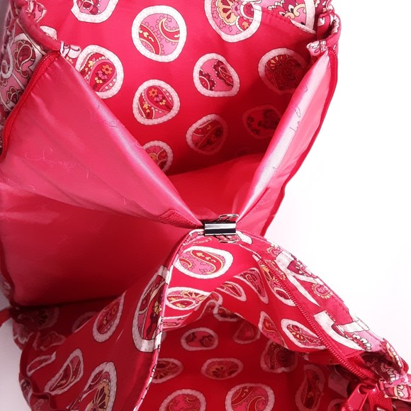 Vera Bradley Rosy Posies Laptop Tote Bag Pink Paisley - Picture 8 of 8